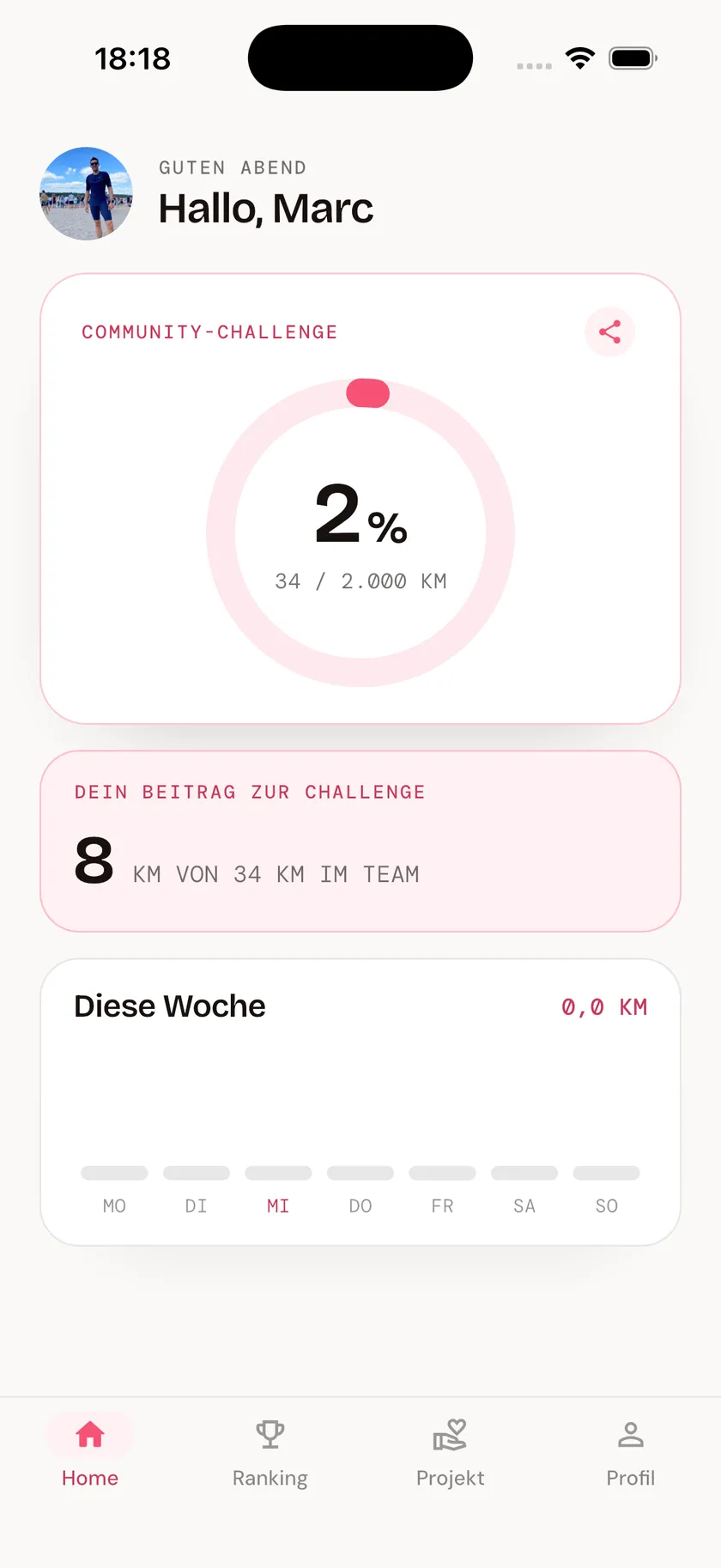 App: Kilometer tracken